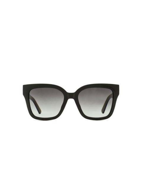 stepped brow square-frame sunglasses