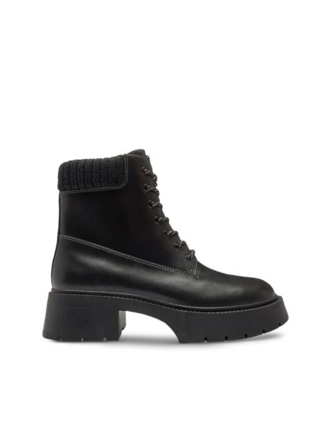 57mm Leah knitted-collar lace-up boots