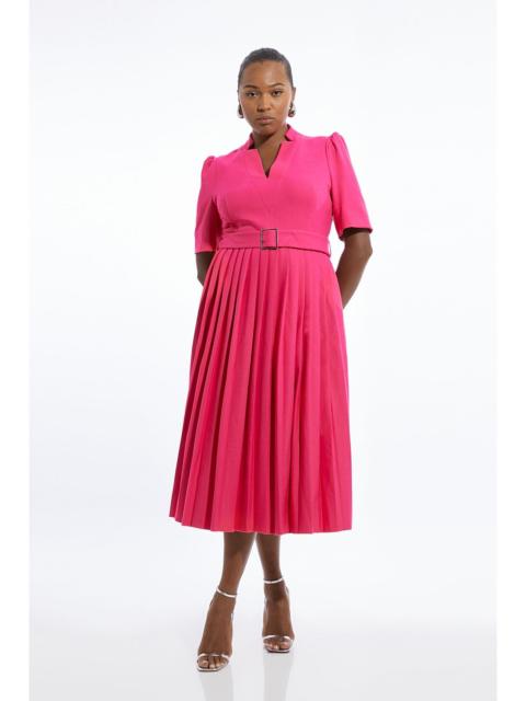 Plus Size Structured Crepe Forever Pleat Dress