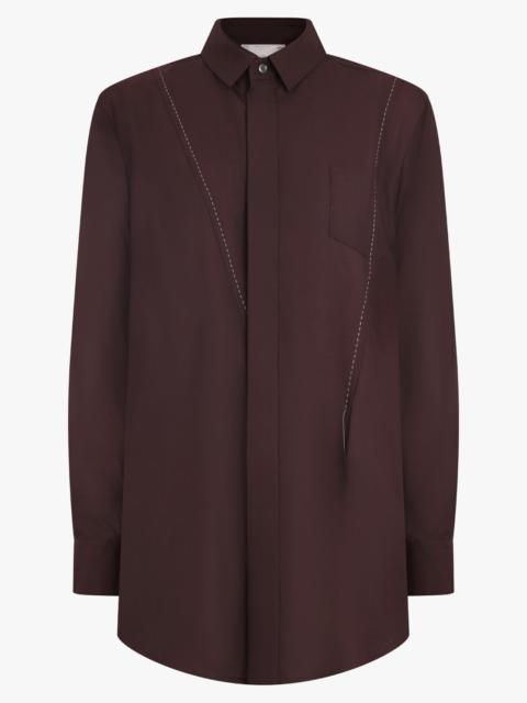 SUITING L/S SHIRT WITH PANEL DETAIL | BROWN