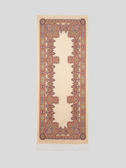 WOOL-BLEND JACQUARD SCARF WITH BAROQUE MOTIF