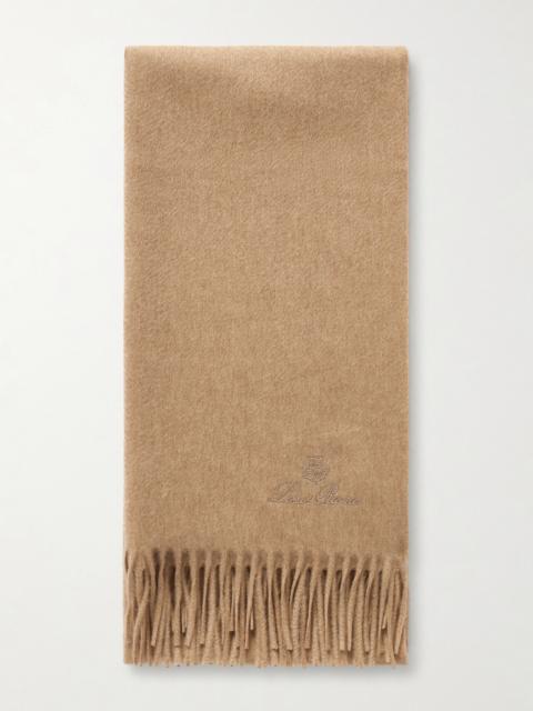 Grande Unita Embroidered Fringed Cashmere Scarf