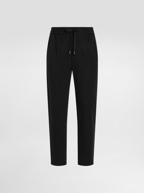 Pinstripe jersey jogging pants with DG patch