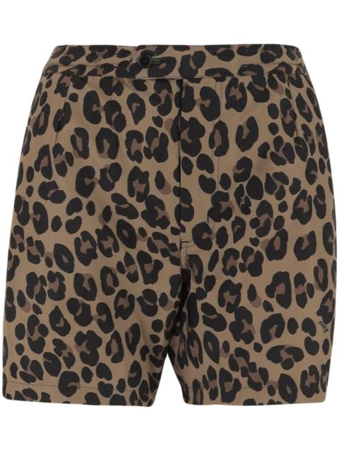 leopard-print shorts