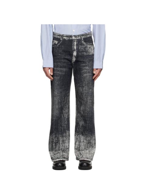 Black Paint Print Jeans