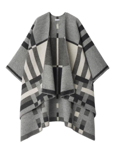 colour-block checked cape