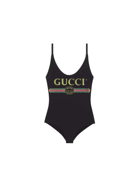 Sparkling swimsuit with Gucci logo