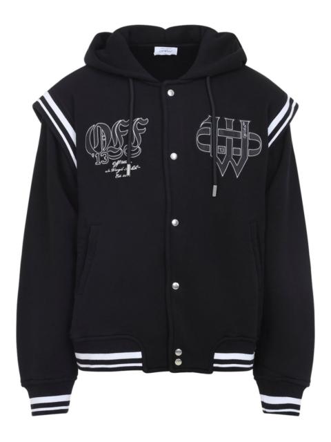 logo-embroidered hooded jacket