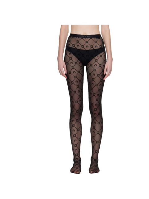Black Recycled Mesh Flock Tights