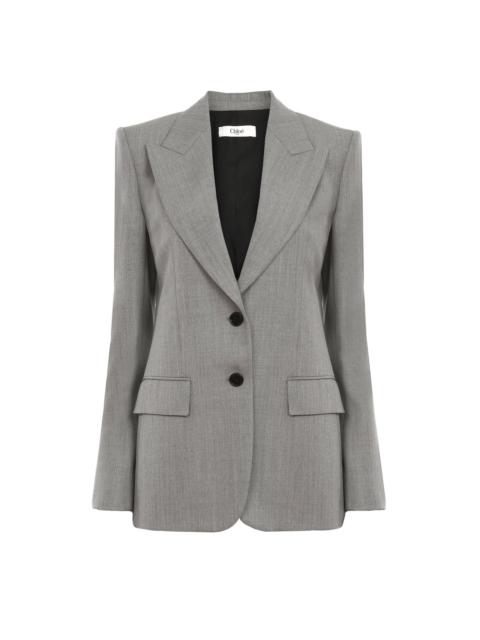 TAILORED JACKET IN WOOL GRAIN DE POUDRE