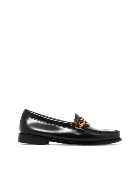 leopard-print strap loafers