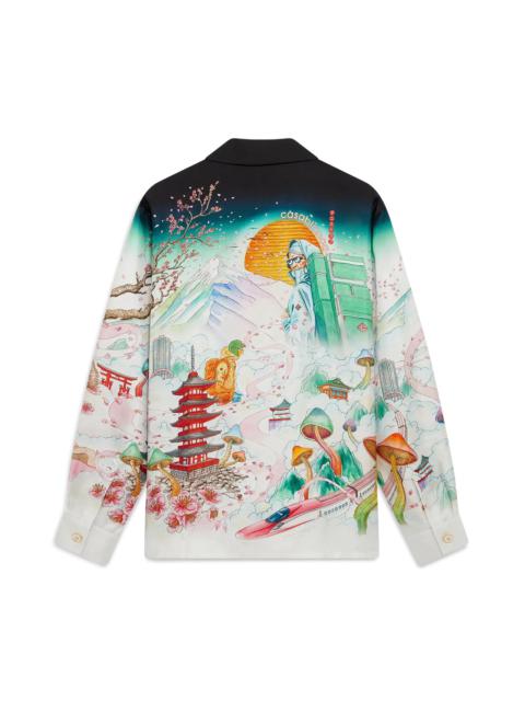 Flowers Long Sleeve Silk Twill Shirt | Casablanca Paris