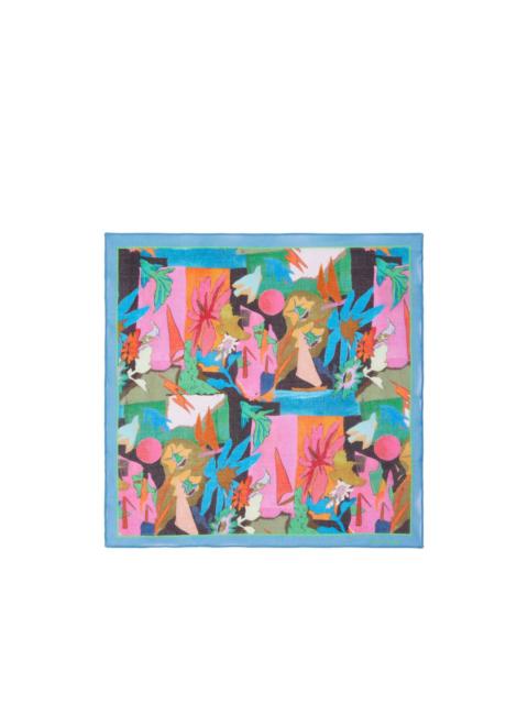 River Collage-print pocket square
