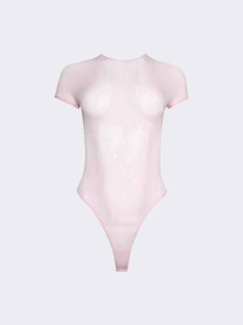Sheer Cap Sleeve Bodysuit Blush
