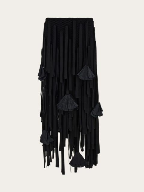 Mesh skirt with flower detail