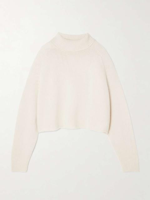 Cathie cropped cashmere turtleneck sweater Cream