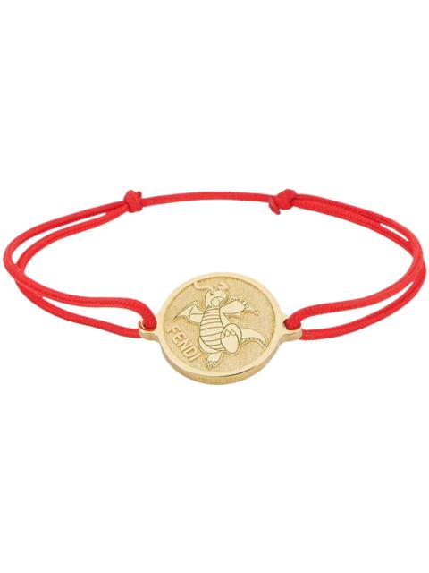 Fendi x FRGMT x Pokemon Ribbon Pendant Bracelet Red