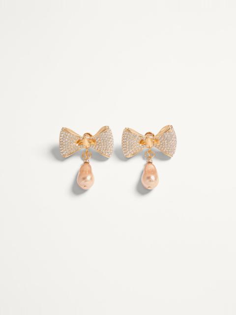SAN FIN METAL EARRINGS WITH SWAROVSKI® CRYSTALS AND PEARLS