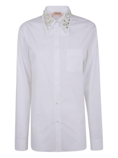 embellished-collar shirt