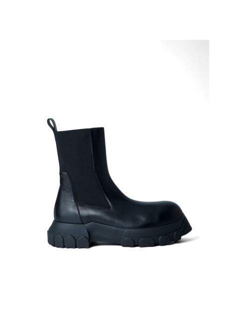 elasticated-panel leather chelsea boots