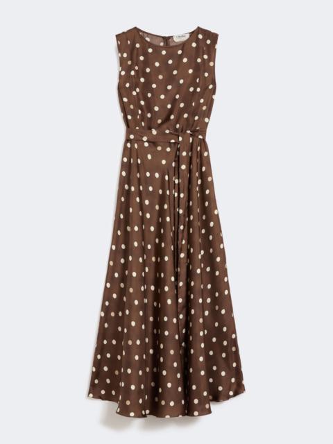 Patterned twill dress - BROWN