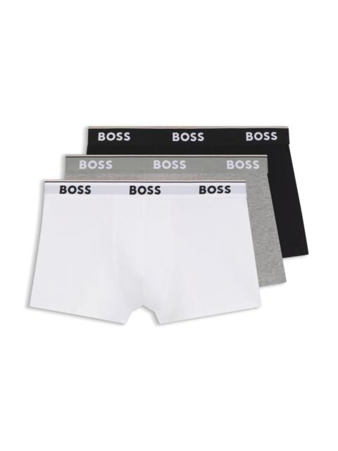 THREE-PACK OF STRETCH-COTTON TRUNKS WITH LOGO WAISTBANDS