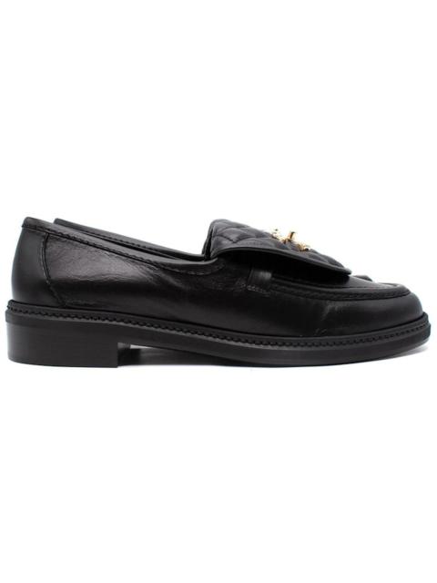 Chanel Quilted Tab Loafers Black Leather