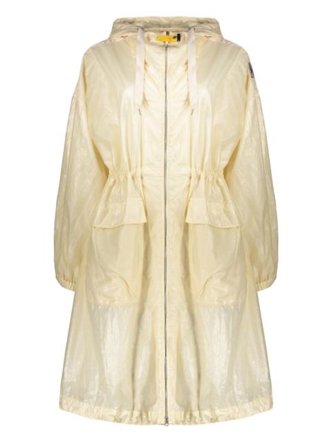 hooded gathered coat