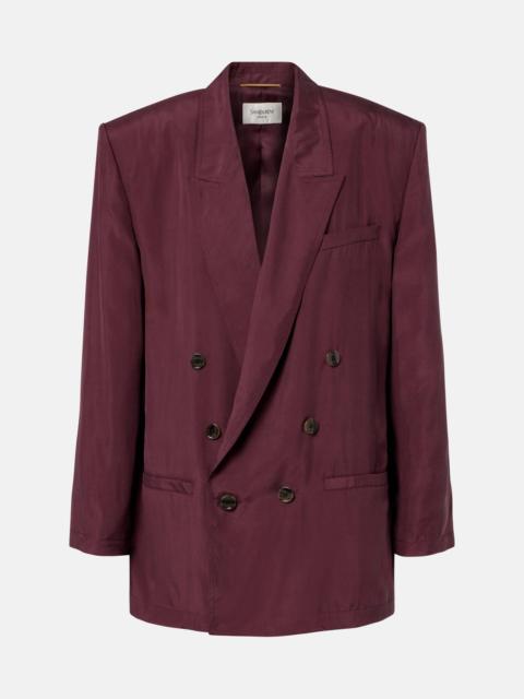 Double-breasted silk blazer