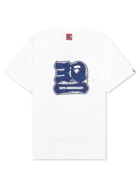 BAPE 30TH ANNIVERSARY TEE #2 - WHITE/NAVY