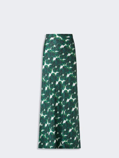 RECITAL Long printed silk skirt