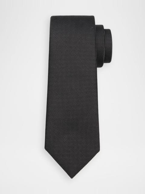 Men & apos;s Micro-Texture Polka Dot Silk Tie