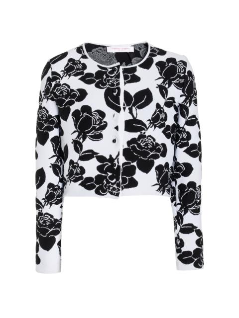 Cropped Knit Cardigan black/white