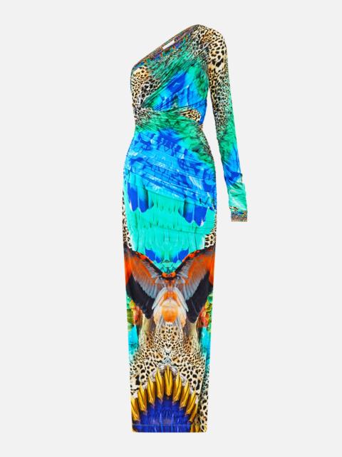 ONE SHOULDER JERSEY CUT OUT DRESS