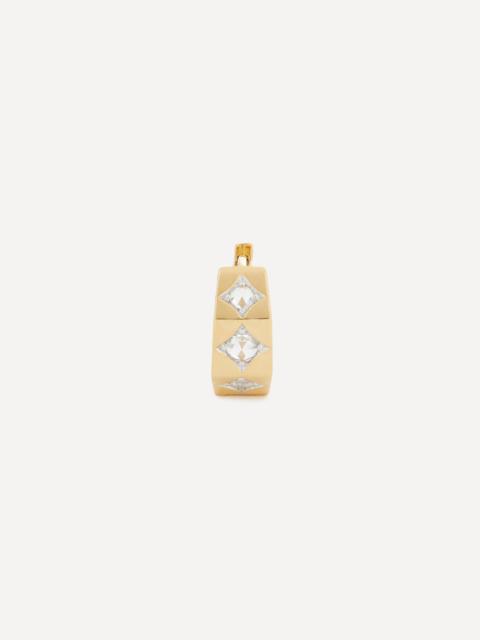 18ct Gold Ecrou Diamond Hoop Earring