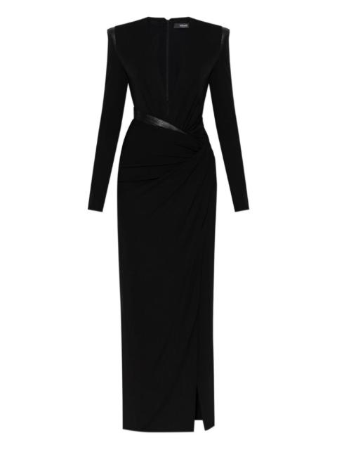 shoulder-pad slit maxi dress
