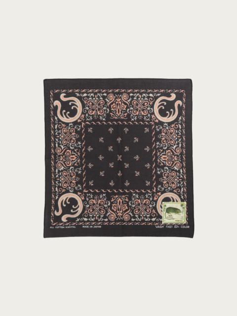 Fastcolor Selvedge Bandanna (Antler NAJA) 15x15 - Black