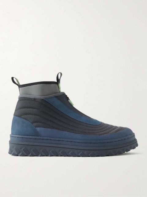 + paria /FARZANEH Pro Leather X2 Trek Hi Nubuck and Neoprene-Trimmed Mesh Sneakers