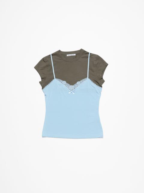 Layered strap t-shirt - Grey/blue