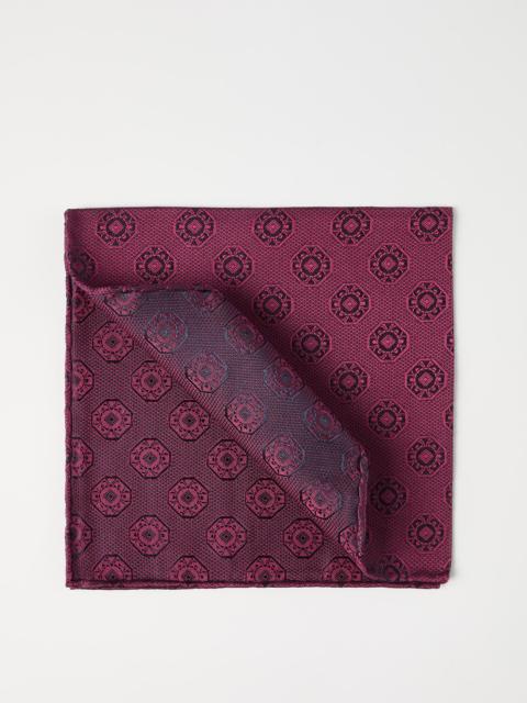 Silk pocket square with medallion design