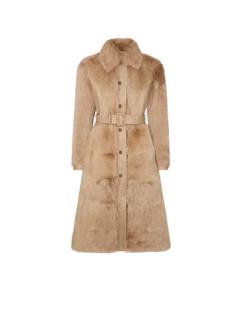 SOFT SHEARLING & LEATHER COAT