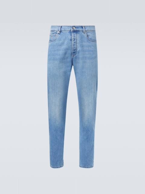 Mid-rise straight jeans