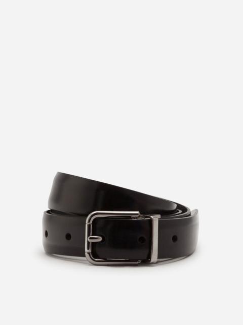 Brushed calfskin belt