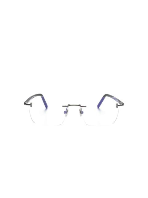 rectangular rimless glasses