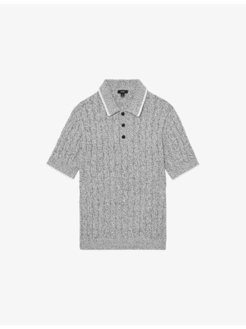Denby Cable-Knit Cotton Polo Shirt