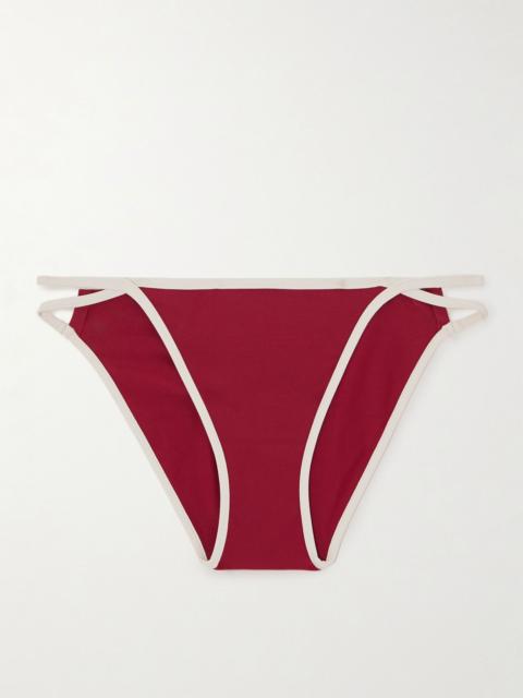 Reinette Anita cutout two-tone bikini briefs Red