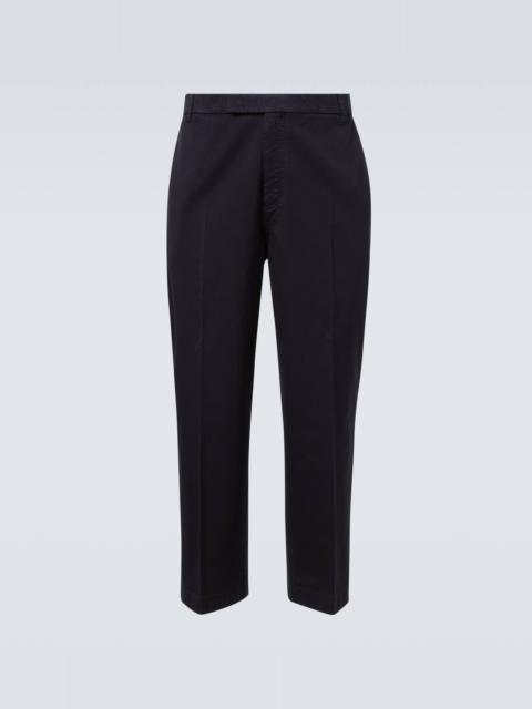 Cotton twill straight pants