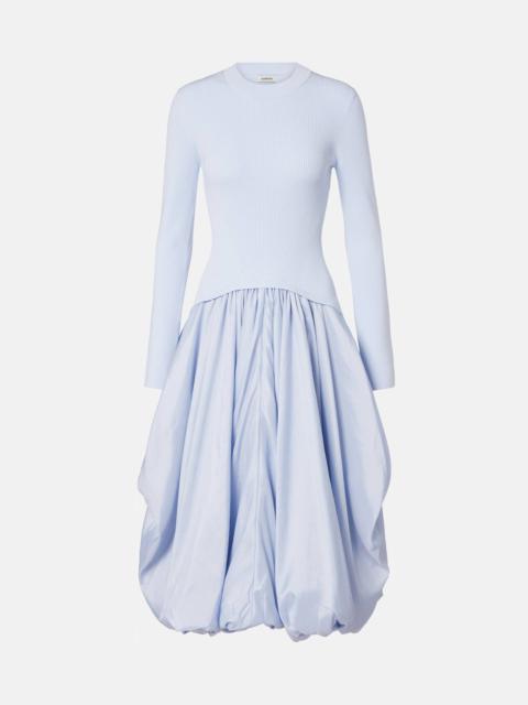 Kenlie taffeta-trimmed midi dress