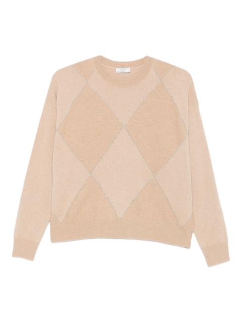 diamond-pattern sweater