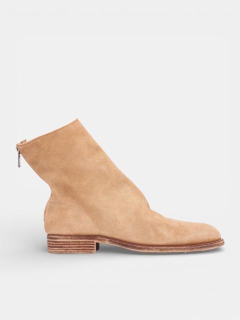 Reverse Leather Back Zip Boots